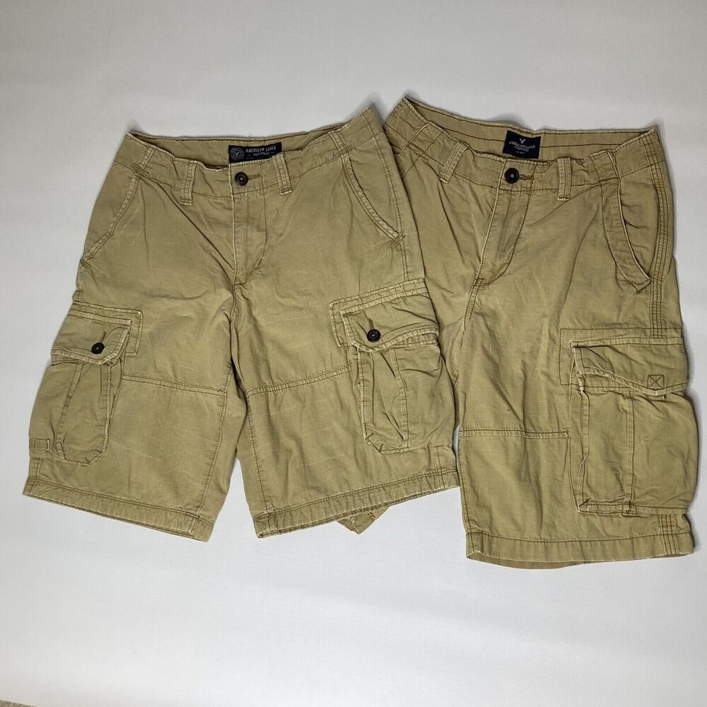 American Eagle AE Longboard Lot Of 2 Ripstop Cargo Shorts Size 28 X 12” Inseam